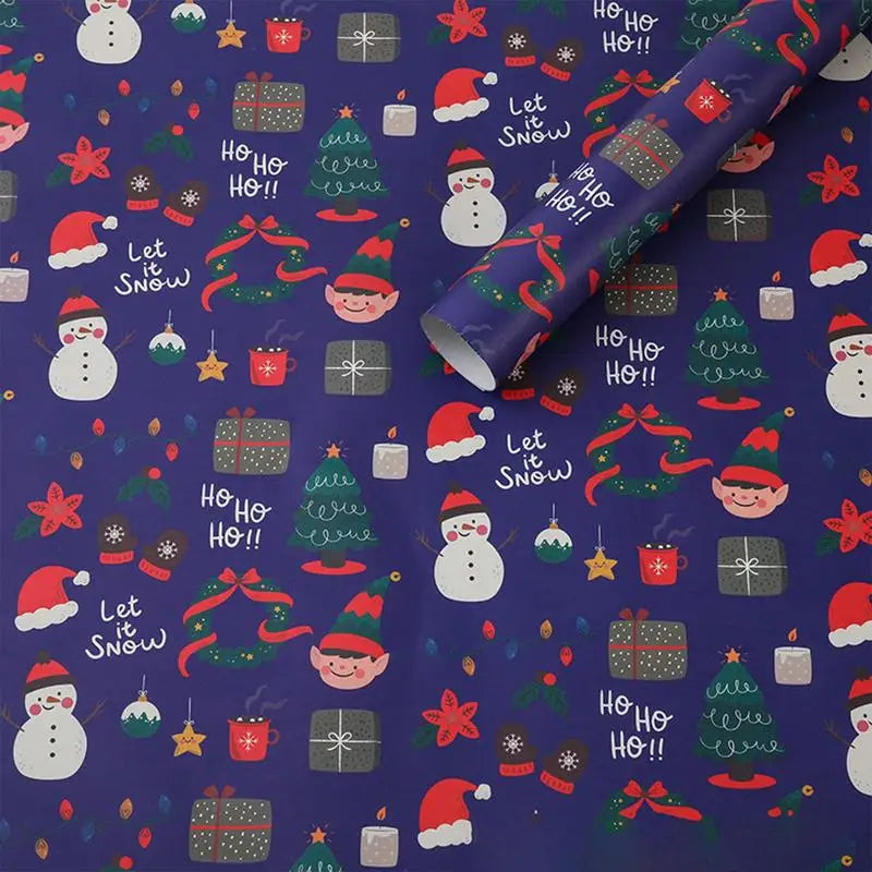 5 Rolls Christmas Wrapping Paper Set