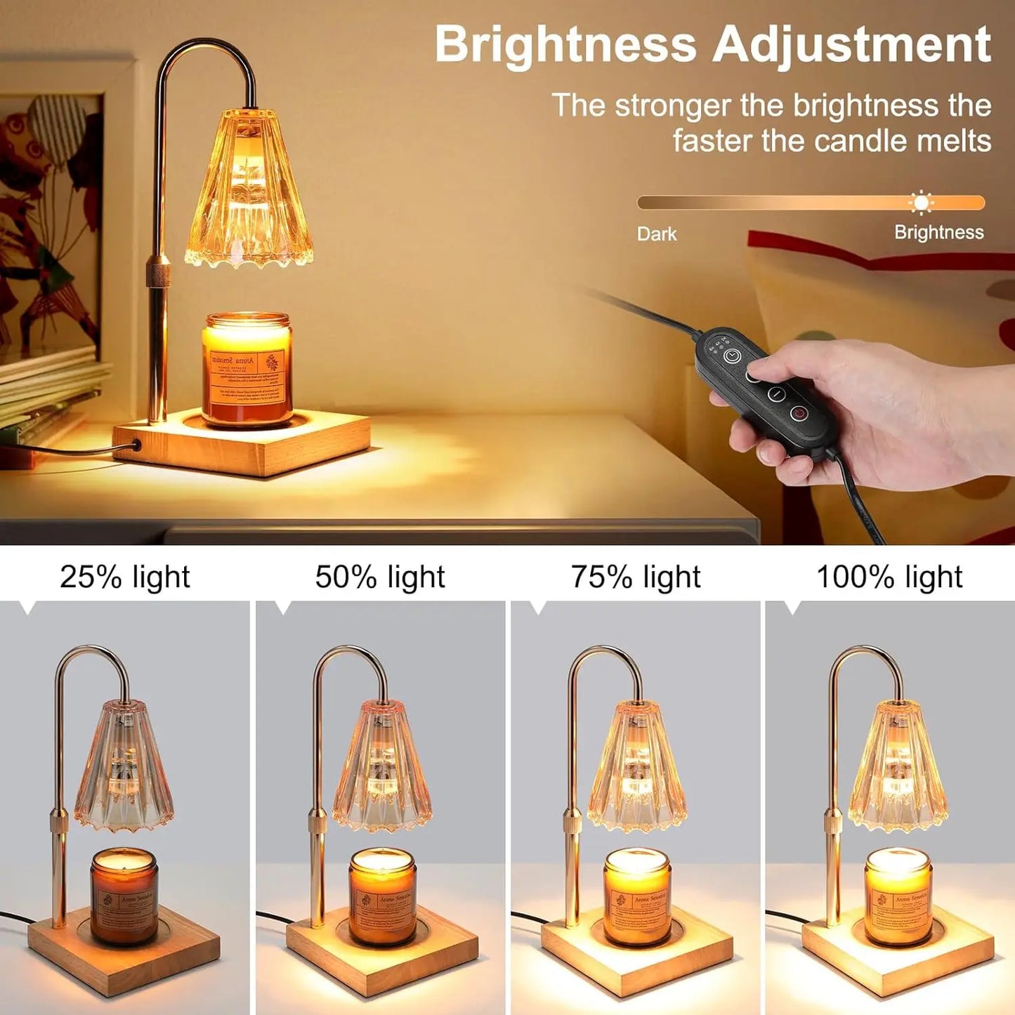Electric Candle Warmer Lamp With Timer & Dimmer