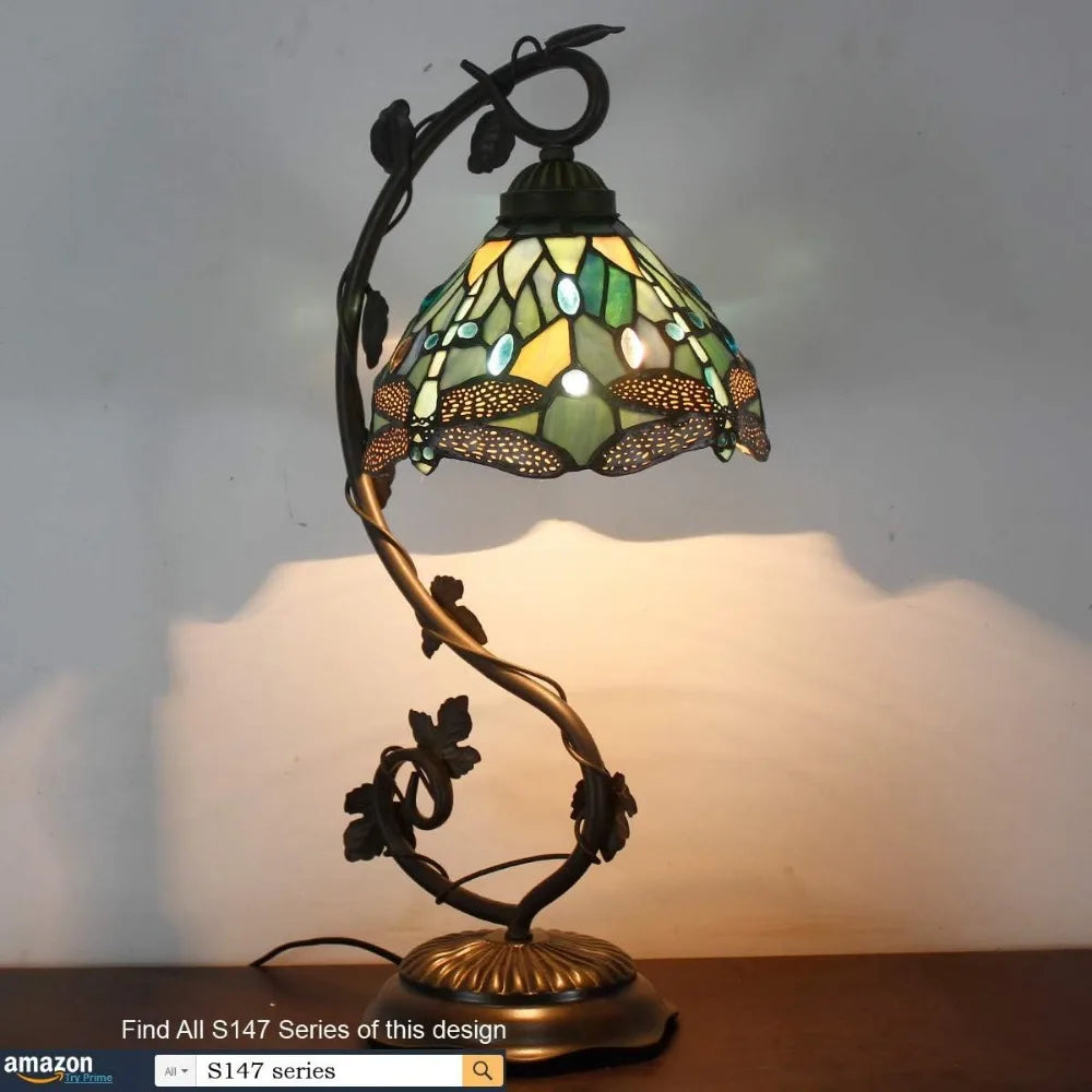 Tiffany Lamp Seablue Stained Glass Dragonfly Style