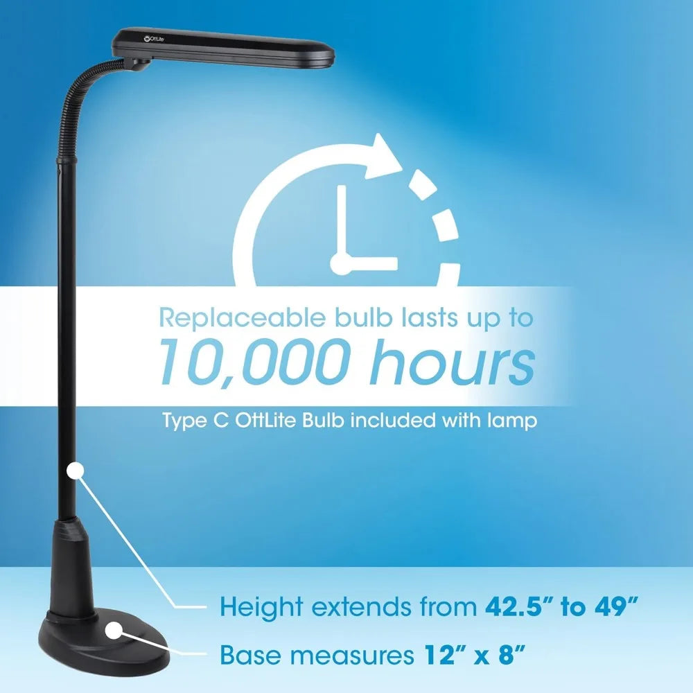 Standing Floor Lamp, Weighted Base & Adjustable Neck