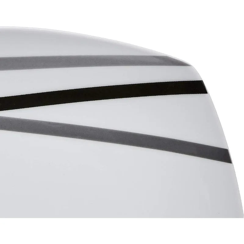 18 Piece Kitchen Dinnerware Set - Square Plates, Bowls,