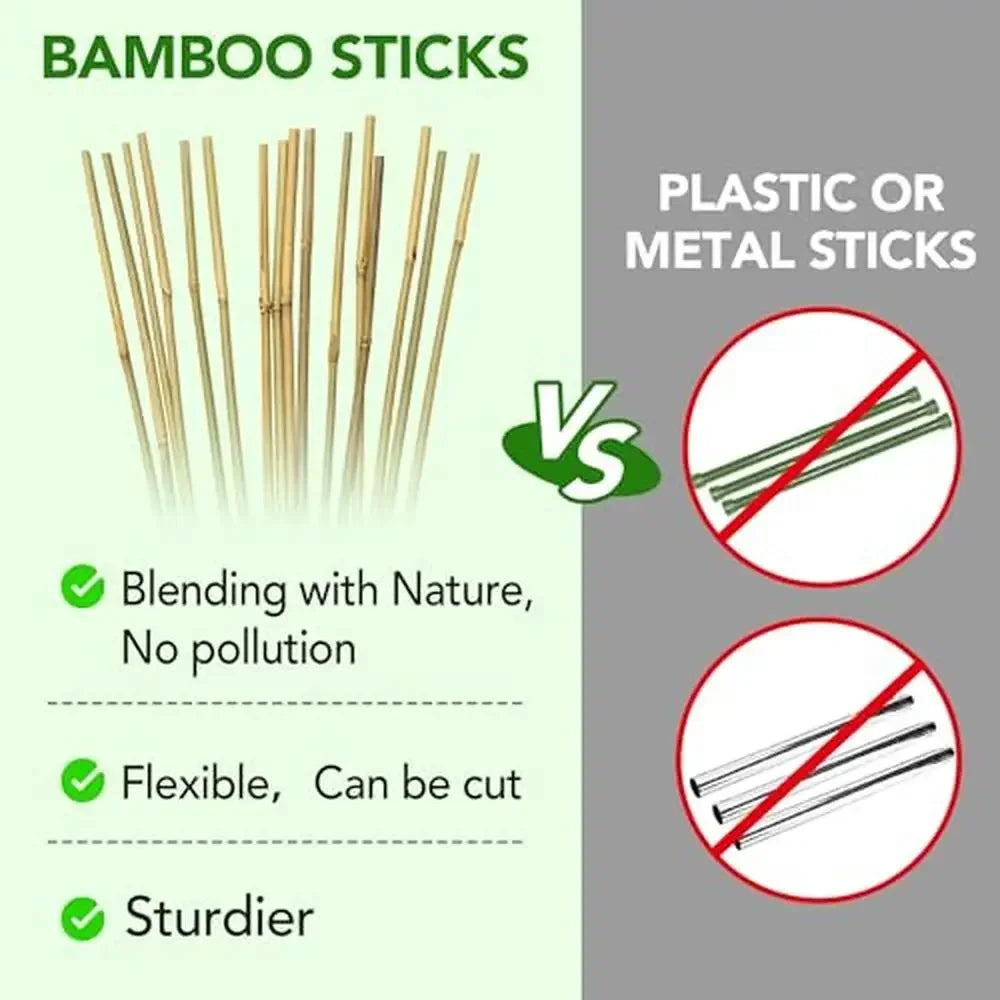 60-Pack 4ft Bamboo Plant Stakes Garden Support Climbing