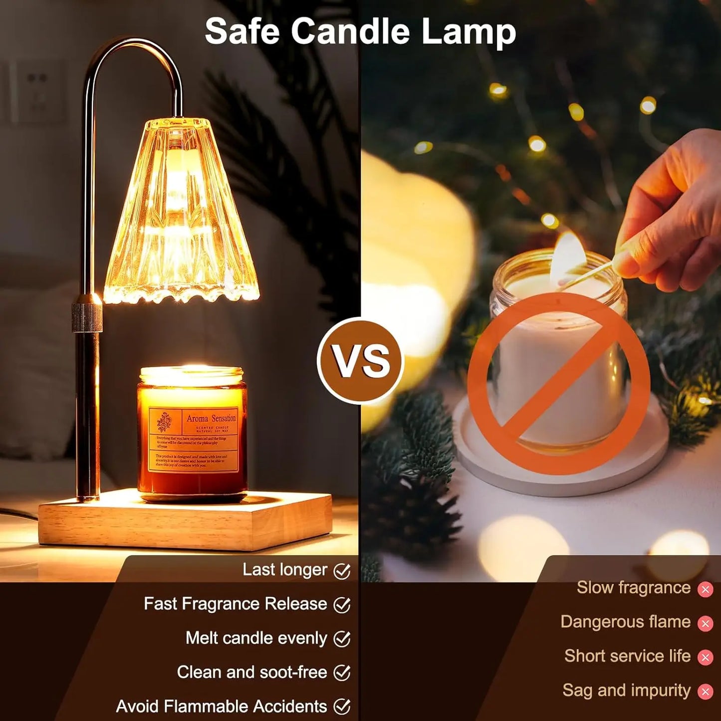Electric Candle Warmer Lamp With Timer & Dimmer