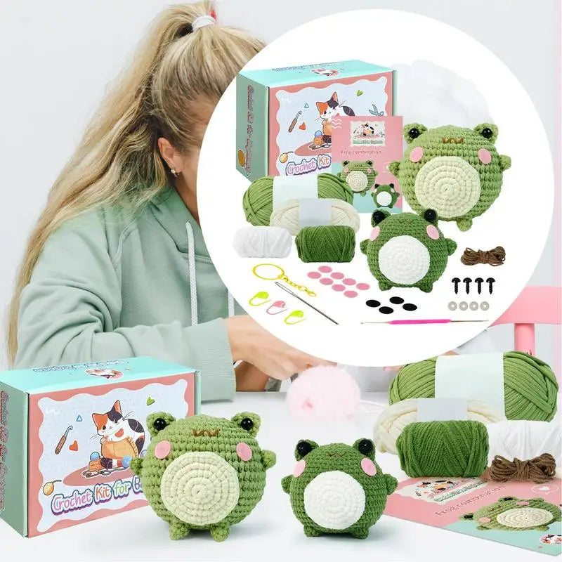 Complete Crochet Starter Kit, Frog, Everything Included