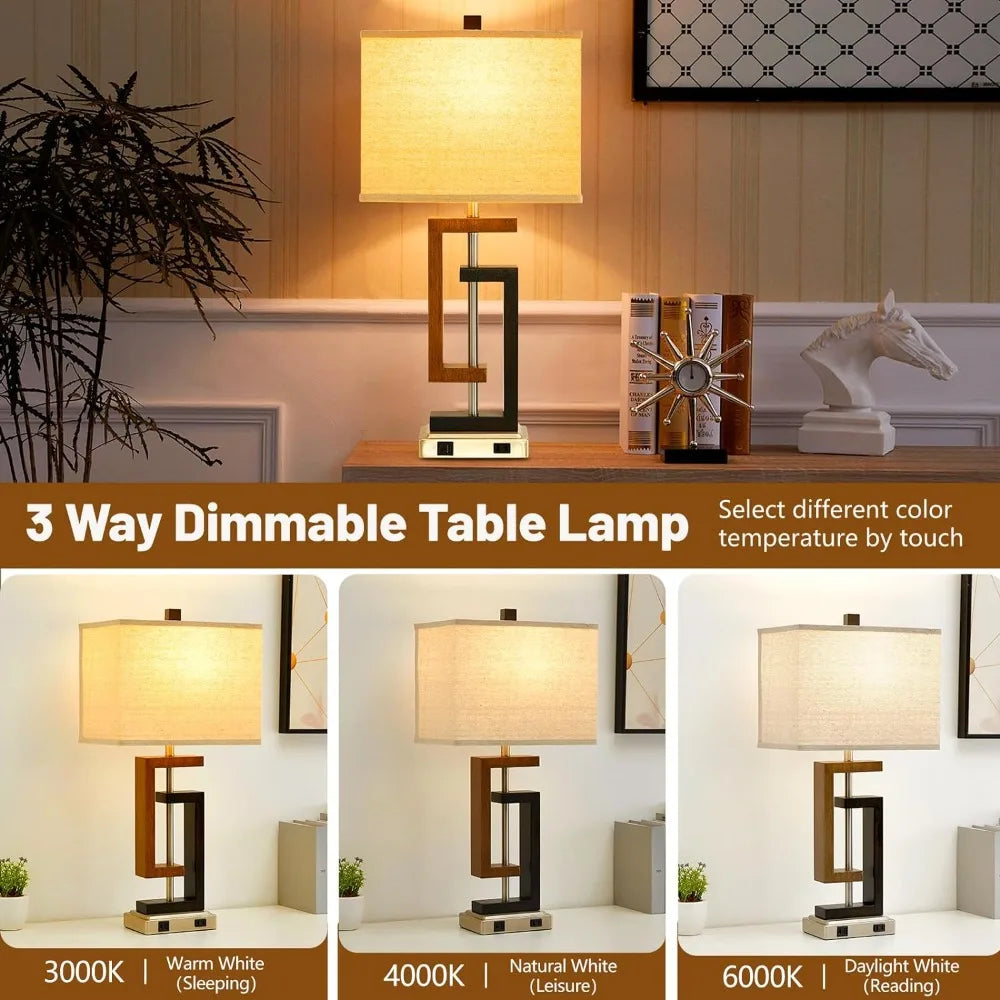 Set Of 2 Lamps, 3 Way Dimmable & Touch Control
