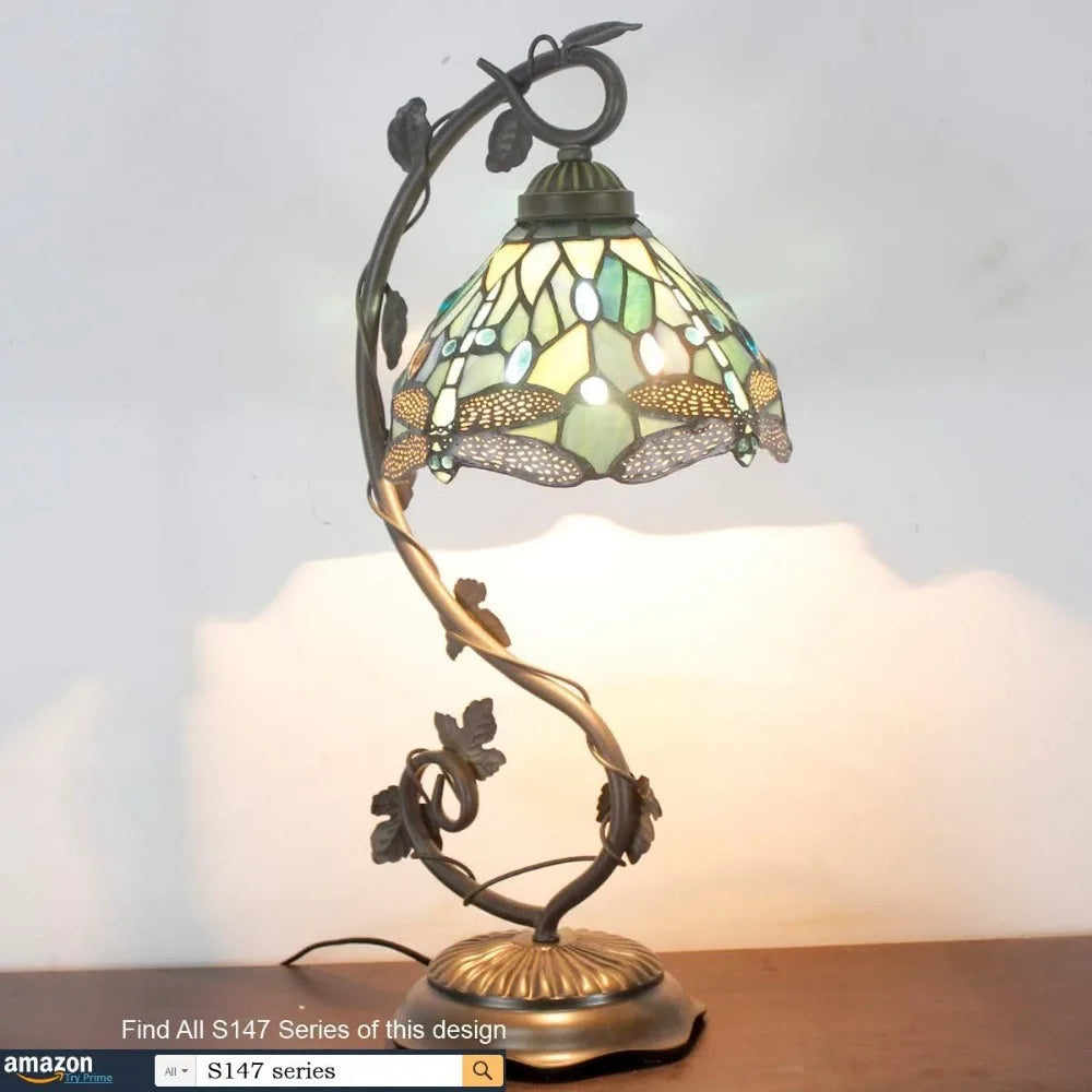 Tiffany Lamp Seablue Stained Glass Dragonfly Style