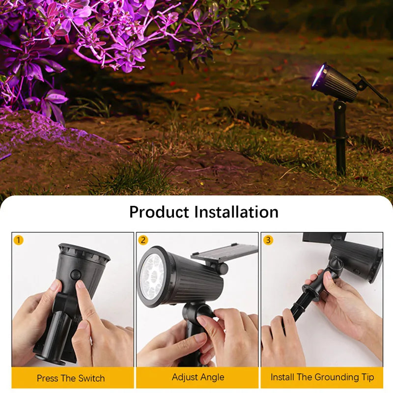 9LEDs Waterproof Solar Spotlights, Outdoor Landscape Lamps