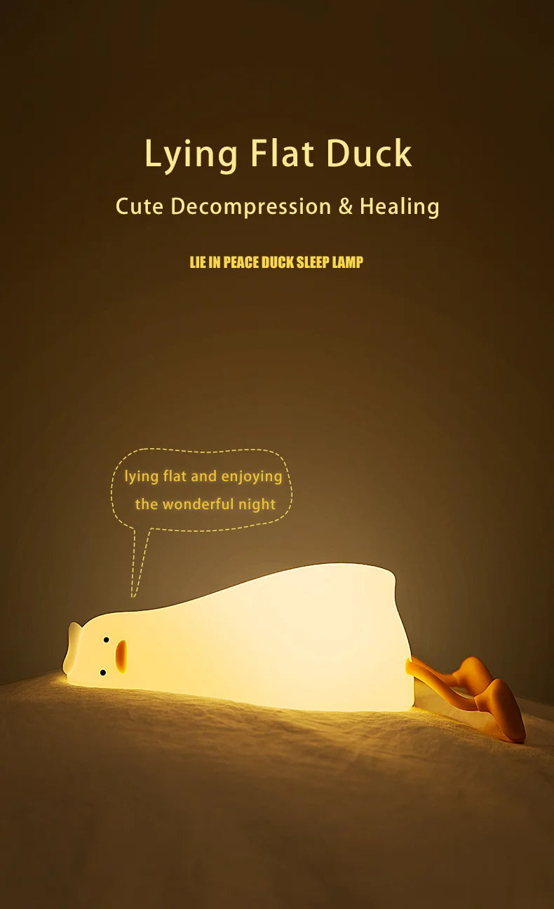Adorable Rechargeable Silicone Duck-Shaped Night Light