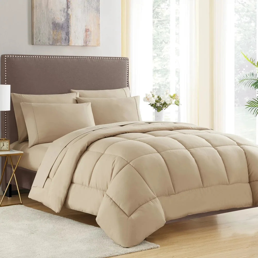 7 Piece Bed-In-A-Bag Down Alternative Comforter & Sheet Set