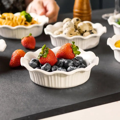 LOVECASA 6/12-Piece 200ML White Porcelain Round Bakeware Sets