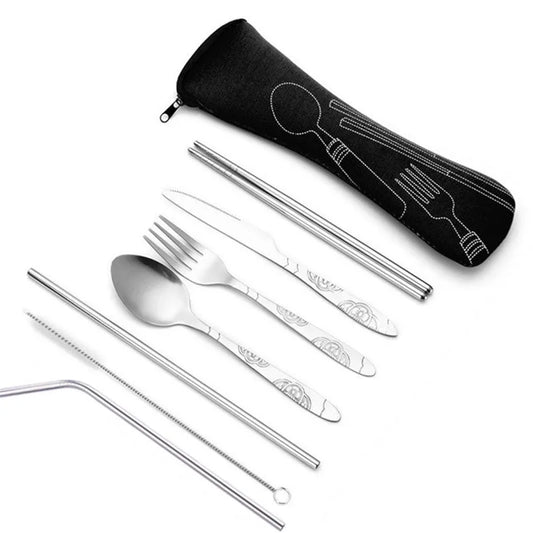 Portable Travel Cutlery Tableware With Bag