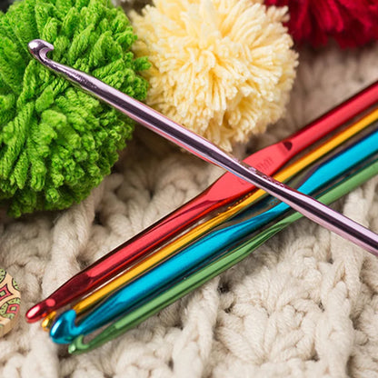 22pcs Multi Coloured Aluminium Crochet Hooks In Case