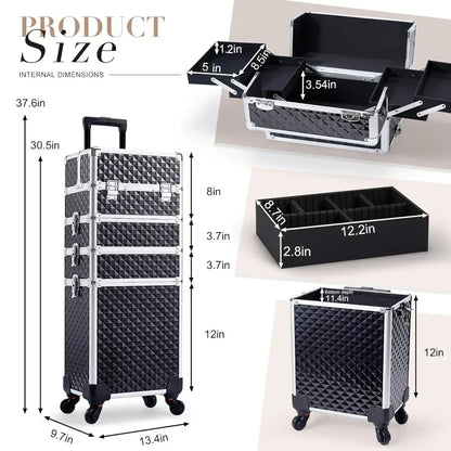 Large Storage Cosmetic Trolley + Key Swivel Wheels