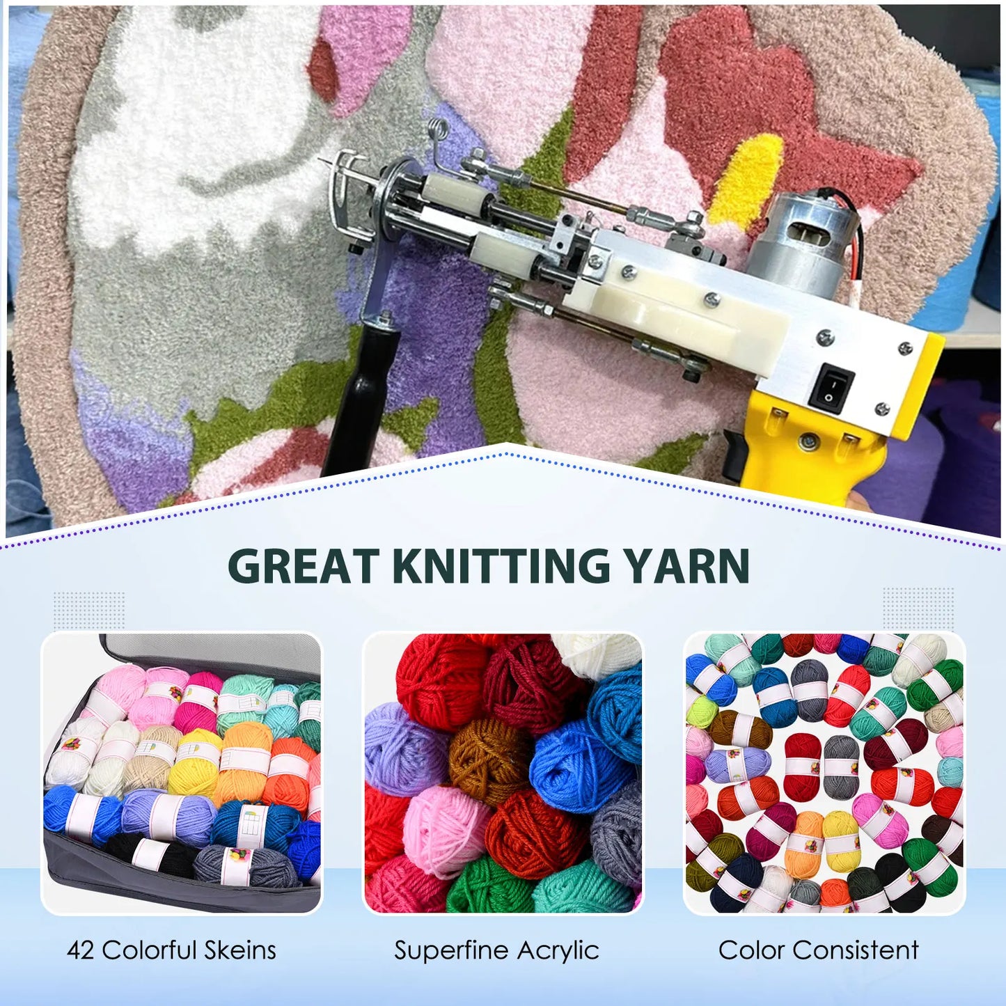 Tufting Yarn Gun 42 Piece Set For Rugs