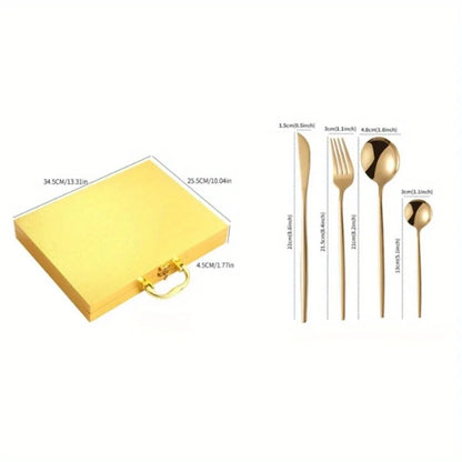 24pcs Elegant Tableware Set, Cutlery With Gift Box