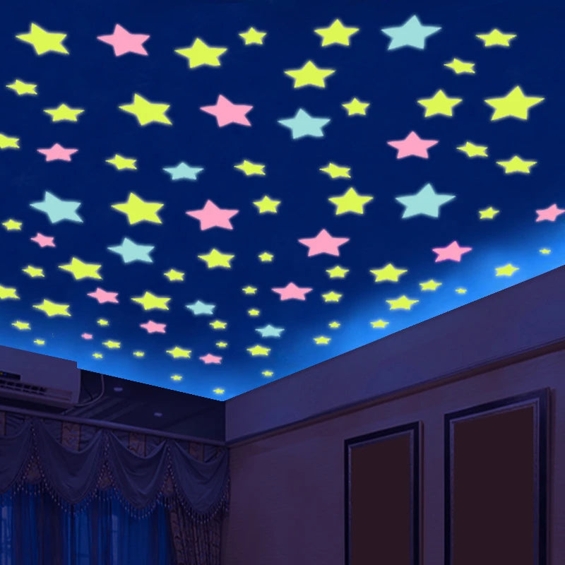 Dark Night Luminous Stars Glow Stickers Decals