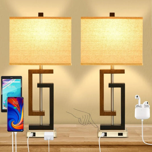 Set Of 2 Lamps, 3 Way Dimmable & Touch Control