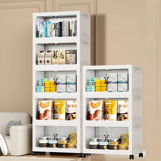 3 Layer Large Capacity Household Storage Cabinet + Wheels