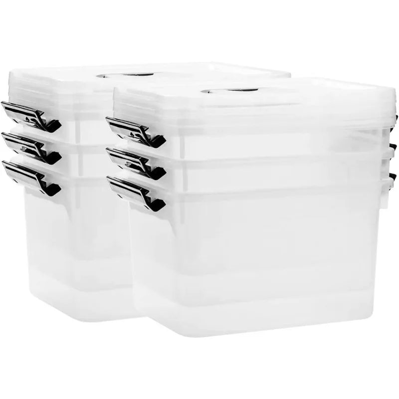 6-Pack 19 Quart Stackable Clear Storage Bins & Lids