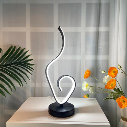 Modern Spiral LED Table, Bedside, Desk Lamp