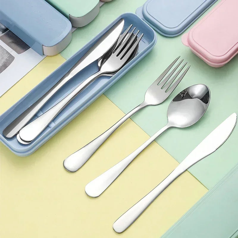 Portable Stainless Steel Cutlery Suit + Storage Box