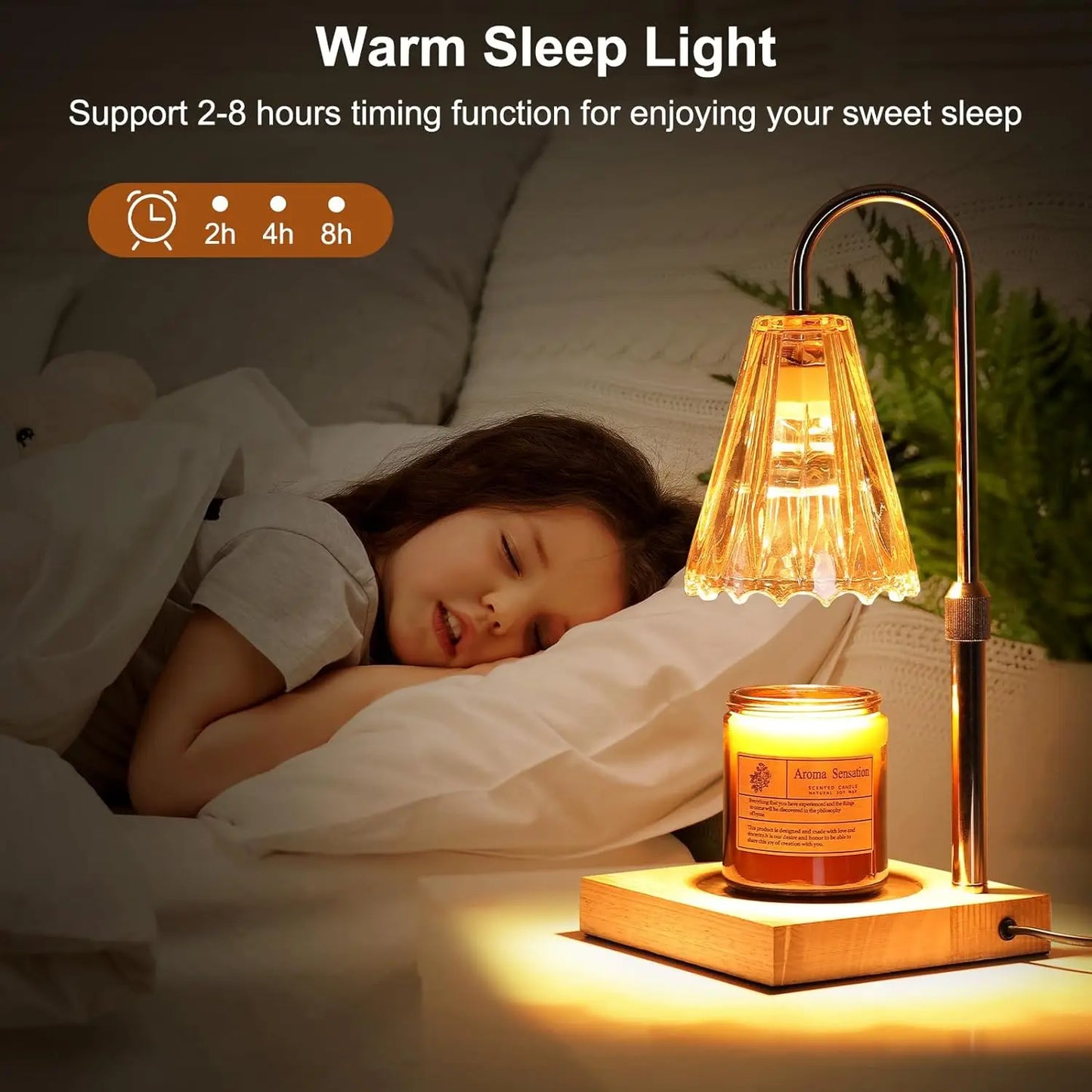 Electric Candle Warmer Lamp With Timer & Dimmer