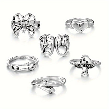 Cool Retro Punk Open Ring Fashion Jewelry