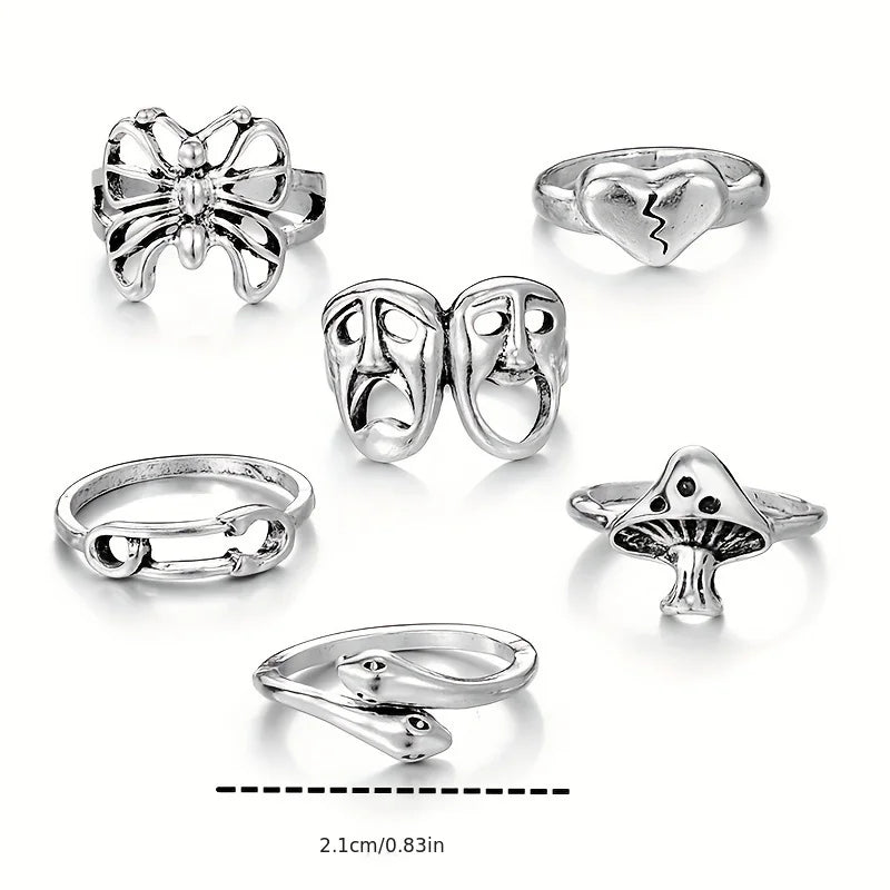 Cool Retro Punk Open Ring Fashion Jewelry