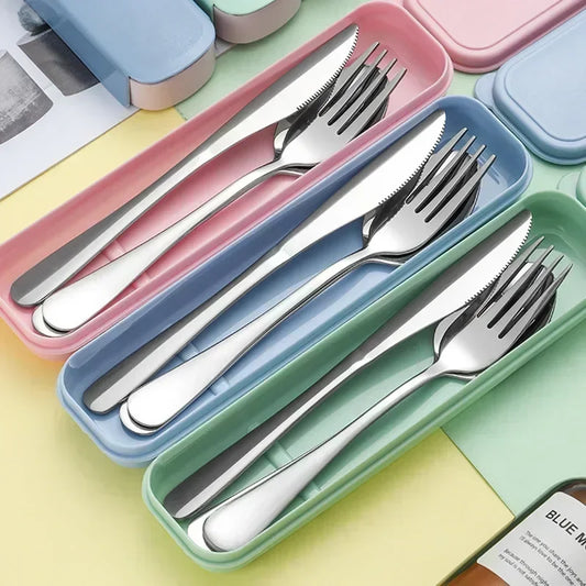 Portable Stainless Steel Cutlery Suit + Storage Box