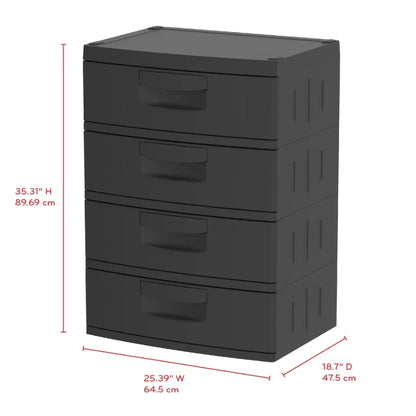 Sturdy 4 Drawer Plastic Storage Organizer