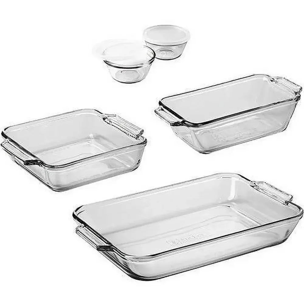 Glass Bakeware Set 7-Piece Rectangular Baking Pans