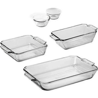 Glass Bakeware Set 7-Piece Rectangular Baking Pans