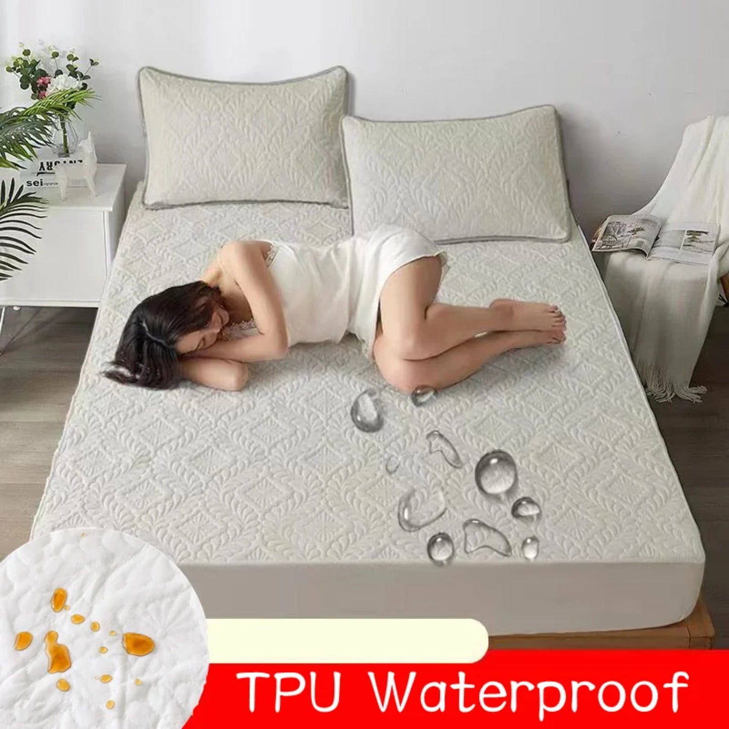 New Luxurious Quilted 100% Waterproof Fitted Mattress Protector