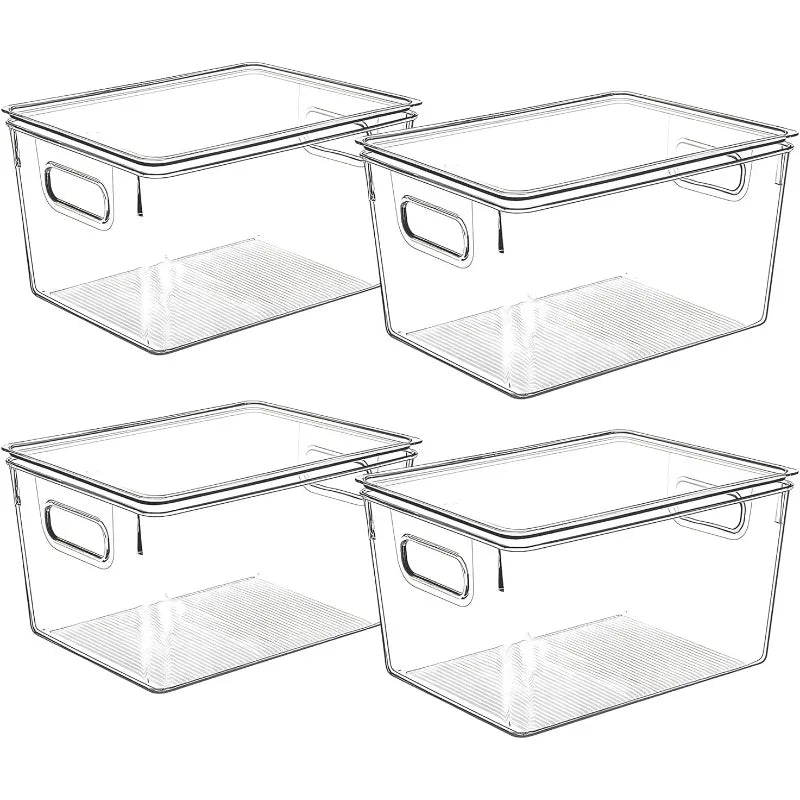 Clear Extra Large Plastic Stackable Storage Bins & Lids