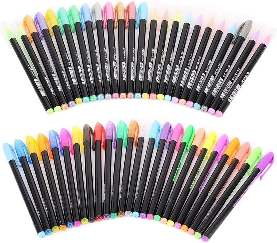 48 Gel Ink Glitter Fine-Tip Pens/Markers Kit