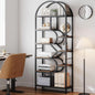 6 Tier Arched Bookcase 81.7in Tall Geometric Display Shelves