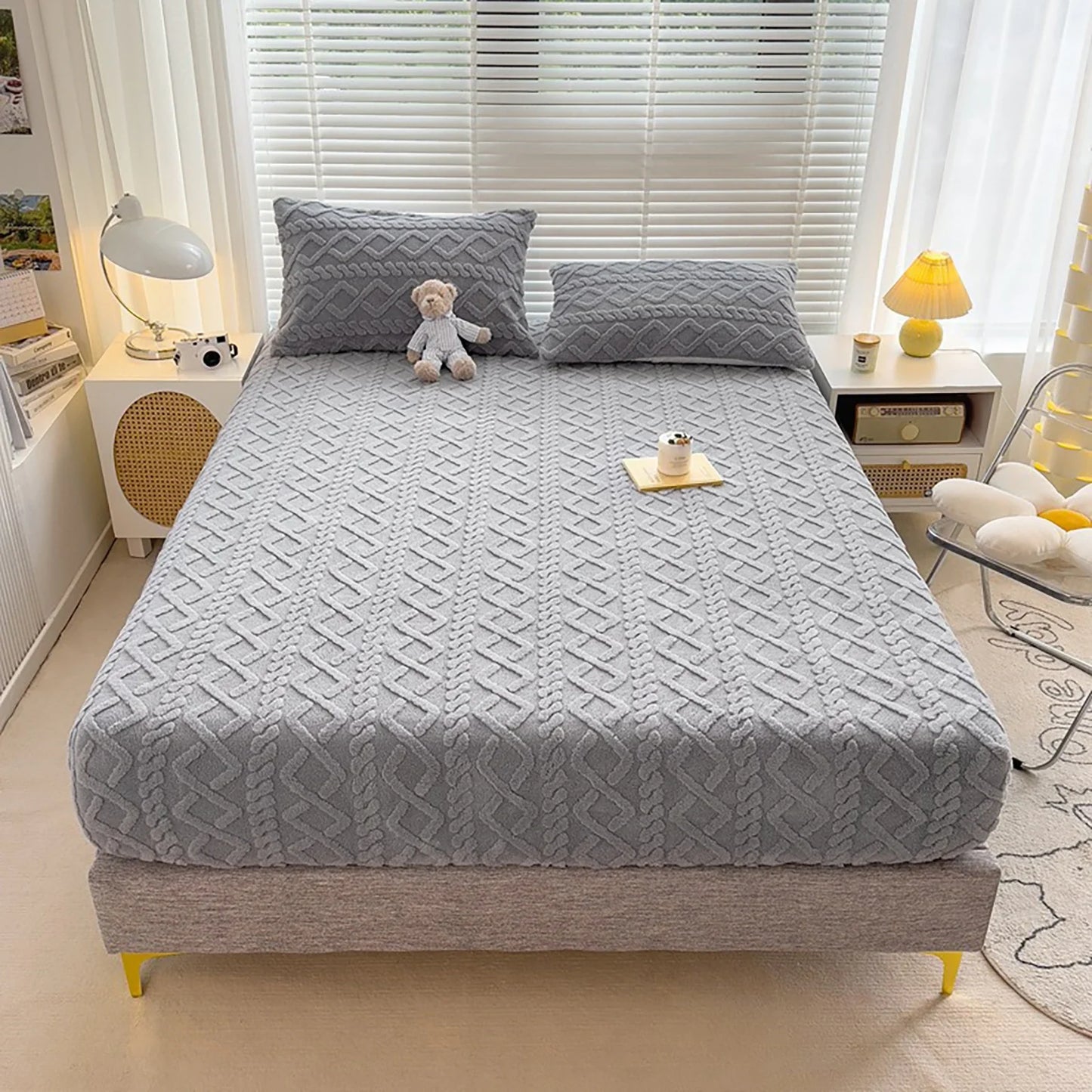 Velvet Thick Warm Winter Fitted Mattress Cover