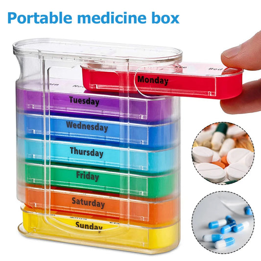 7 Days, 28 Compartments Plastic Pill Storage Organizer Dispenser