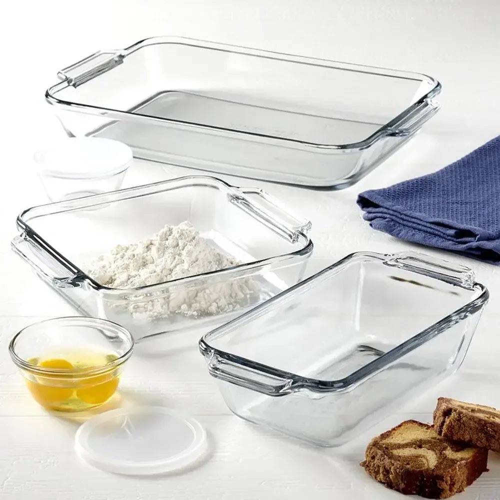 Glass Bakeware Set 7-Piece Rectangular Baking Pans