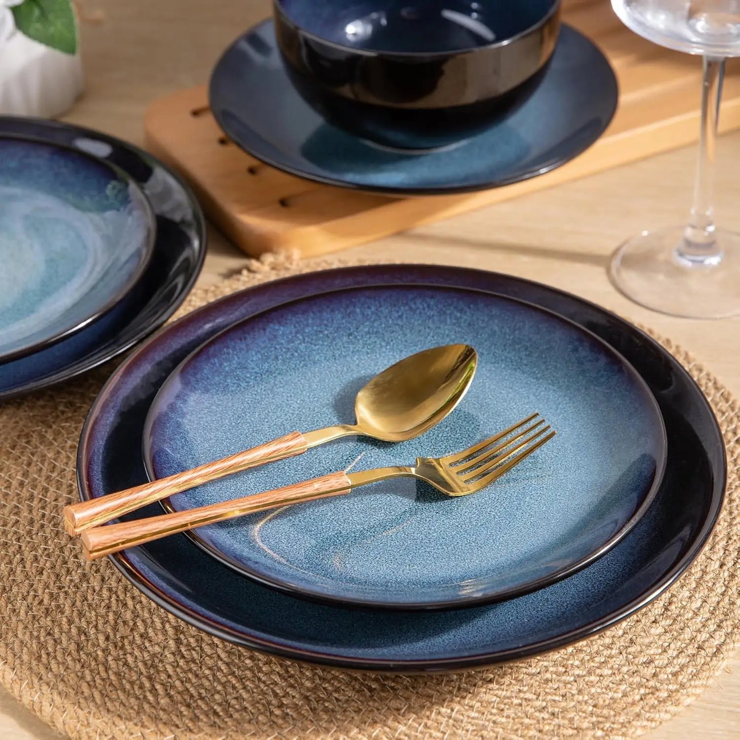 Glaze Dishes Set For 6 Chip & Scratch Resistant