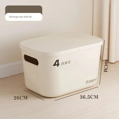 Dustproof Cosmetics Clothing Grocery Storage Bin + Lid