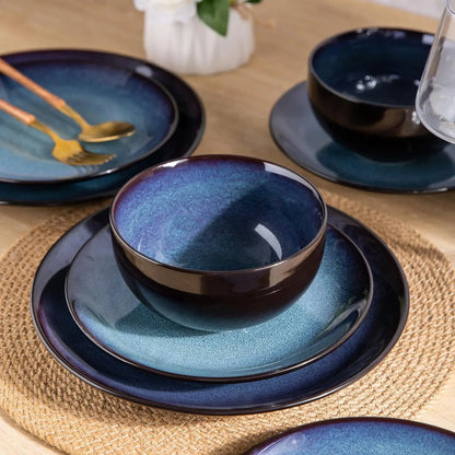 Glaze Dishes Set For 6 Chip & Scratch Resistant