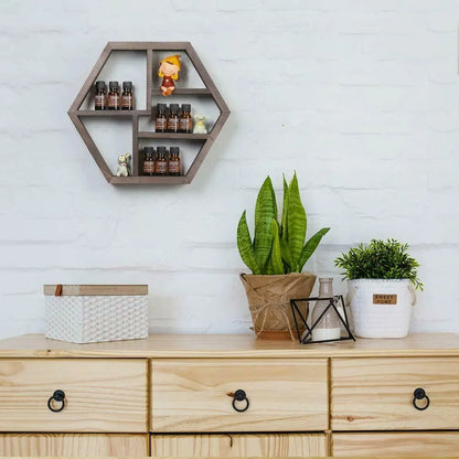 Essential Oil Organizer Hexagon Mounted Wall Rack