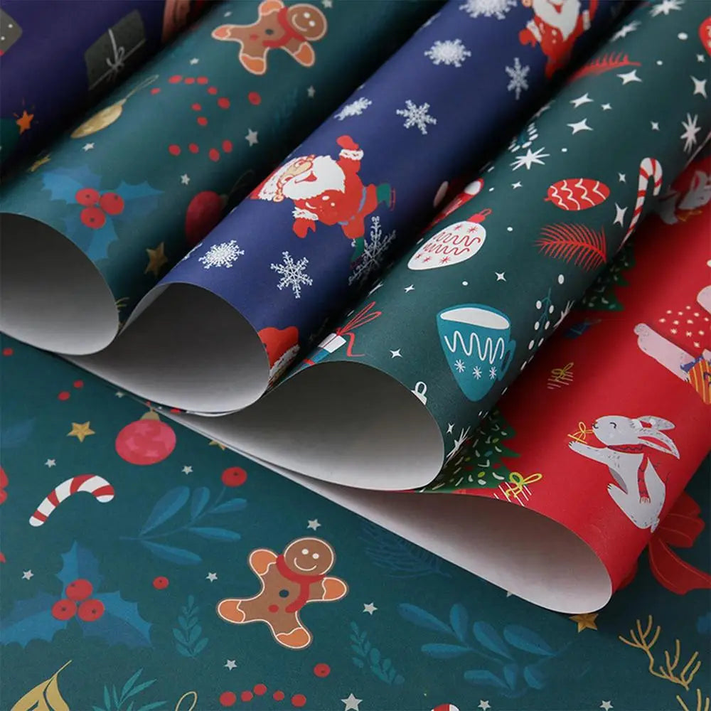 5 Rolls Christmas Wrapping Paper Set