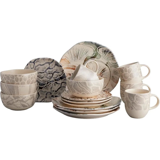 Ceramic 16–piece, Plates Bowls And Mugs Set