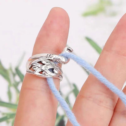 Handmade Peacock Finger Ring Crochet Yarn Guide
