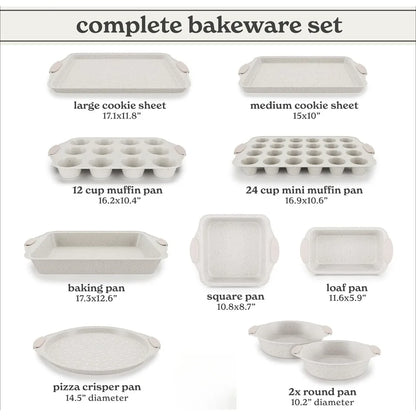 Nonstick Stackable Bakeware Set - Durable, Easy Release 10 Pcs