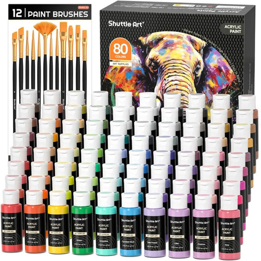 80 Colors Acrylic Paints Set Paint-By-Number Paint Refills