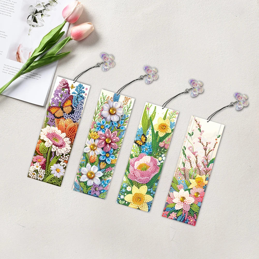 4Pcs Birds DIY Bookmarks Diamond Painting Kits