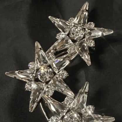 Stonefans Elegant Crystal Star Ear Cuff Earrings